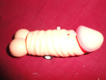 Pene erótico que se arrastra a cuerda